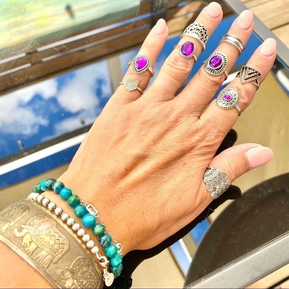 🌙Enchanting Sweet Boho ring set w Gypsy/prairie/country Vibe